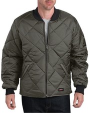 Genuine Dickies Men's Diamond Quilted Lined Jacket, Green/Black, L Pre-Owned