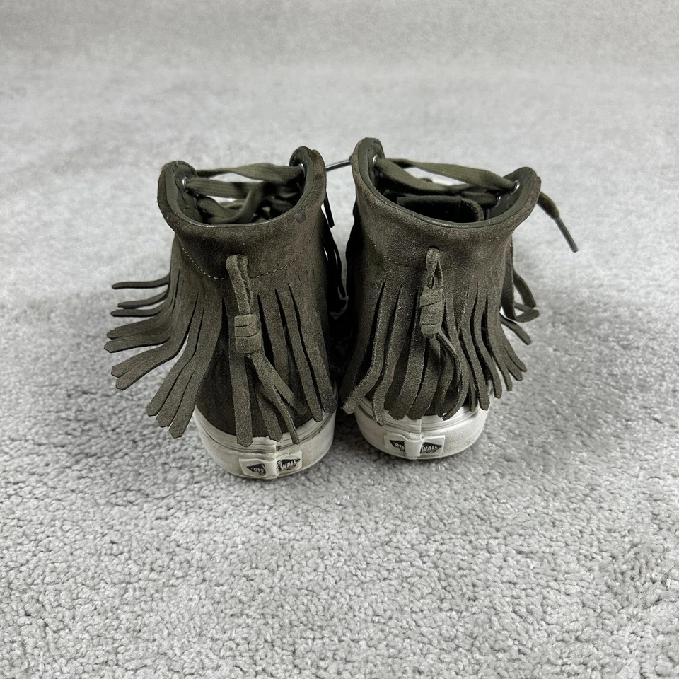 Vans Sk8-Hi Moc Zapatos Mujer Talla 8 Verde Oliva Gamuza Flecos Zapatillas Altas Foto 4 de 4