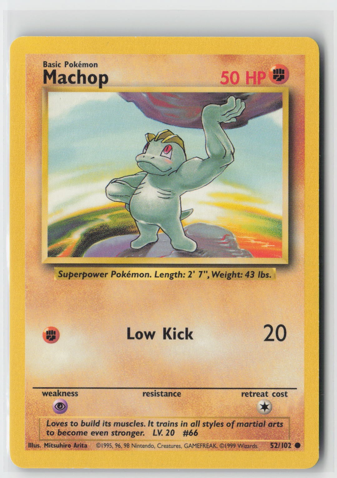 MACHOP COMMON BASE SET UNLIMITED 52/102 NM POKEMON