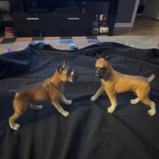 Ceramic Boxer Dog Figurine Pair w/ Champion B...