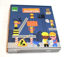 Vilac Wooden Stacking Balancing Game Non-Toxic Paint 27 Piece Construction Site