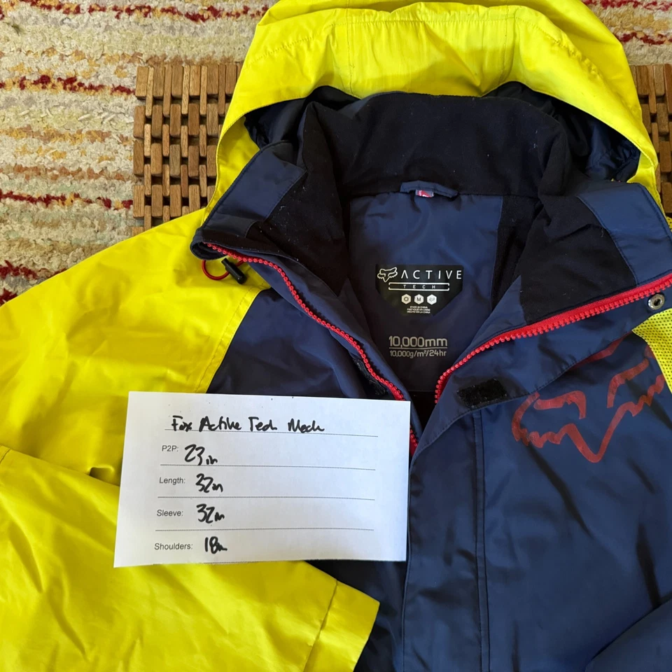 Chaqueta acolchada Fox Racing Active Tech sudadera con capucha de motocross azul amarillo para hombre mediana M Foto 3 de 3