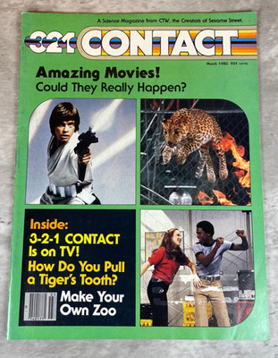 Vintage 3-2-1 Contact Magazine March 1980 Star Wars Luke Skywalker CTW Science