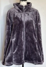 XXL 32 Degrees Super Soft Comfy Faux Fur Grayish Purple Full Zip Jacket NWOT