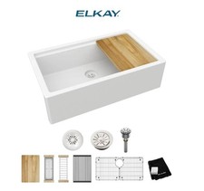 Elkay ELXUFP362010FX0 Quartz Luxe 35-7/8" Farmhouse Composite Kitchen Sink NEW 