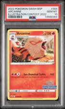 Pokemon Black Star Promo Illustration Contest Arcanine SWSH304 PSA 10 LOW POP 18 on eBay