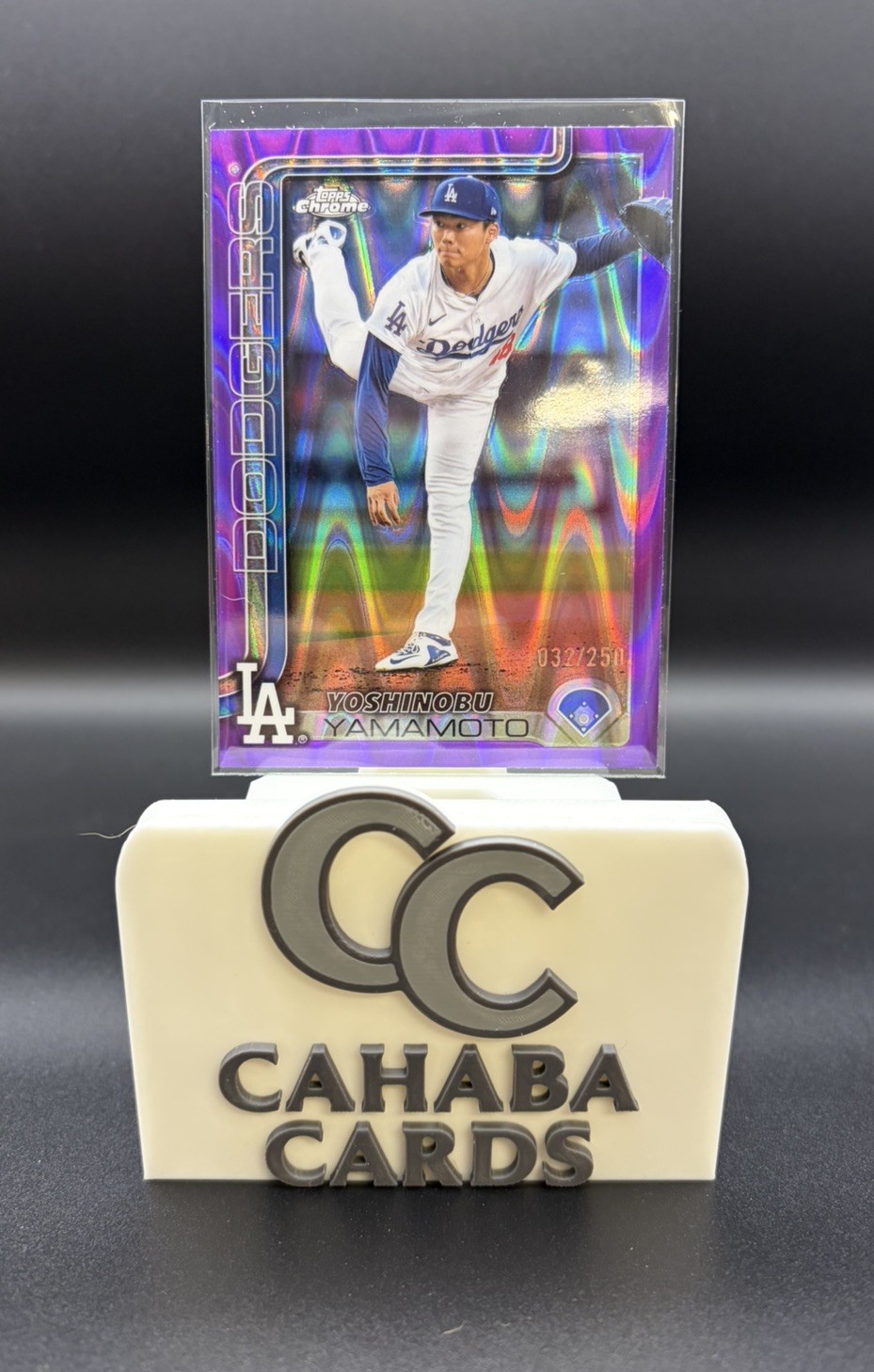 2025 Topps Chrome - Yoshinobu Yamamoto #179 Purple RayWave Refractor /250