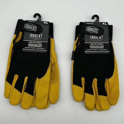 Ironcat 86350 Cowhide Leather Gloves Extra Large XL Hvy Duty Mechanics 2 Pairs