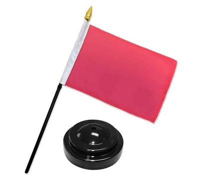 AWS Pink Plain Solid Color 4''x6'' Flag Desk Set Table Plastic 4''x6'', Multi 