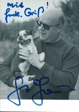Postcard actor Gert Haucke, portrait, dog, autograph - 3919476