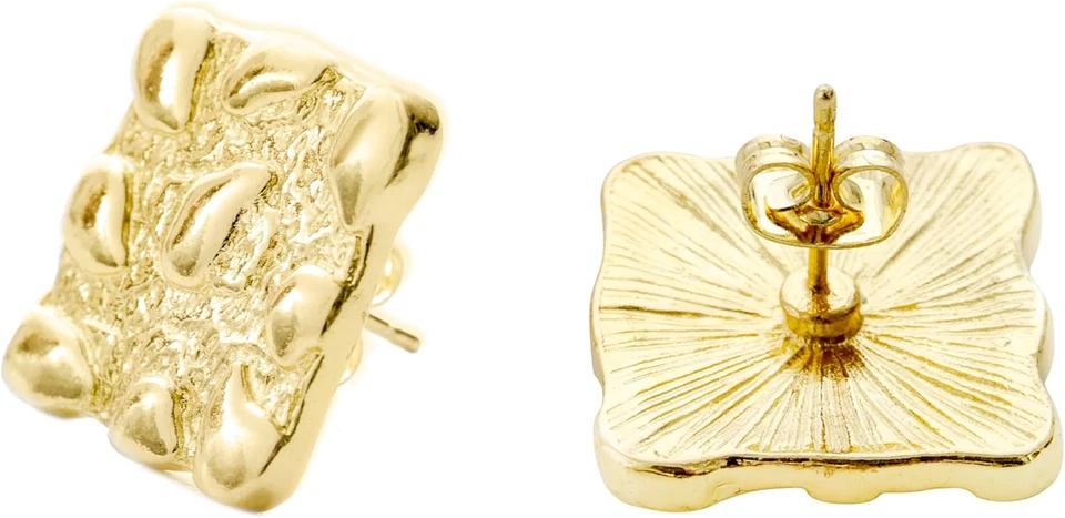 Nugget Earrings Gold Nugget Earrings for Men Gold Earring for Men 925 Sterling S - Image 2 of 4
