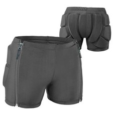 Kids Zip-on Zip-Off Padded Shorts for Snowboard Ski Figure Skating, Small Black