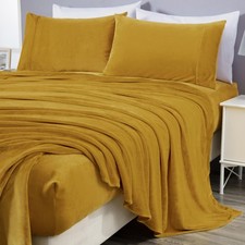 Chezmoi Collection Queen Microplush Fleece Sheet Set - Extra Soft, Non-Pilling