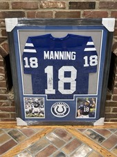 Peyton Manning Signed Auto Colts Football Jersey Framed 44x36 Steiner COA *18