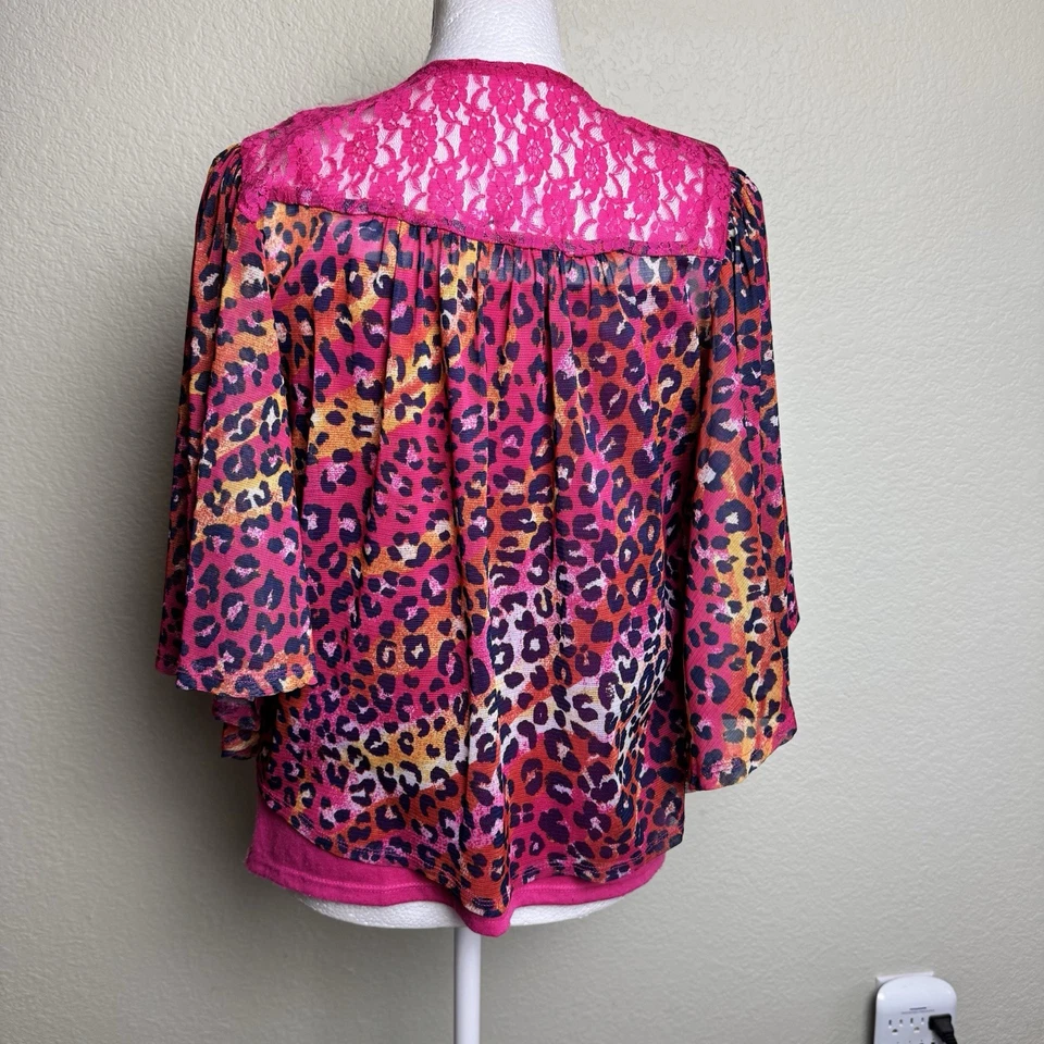 Justice розовый блестками бак / животное кимоно открытый передний короткие рукава девочек размер 20 - Изображение 4 из 4