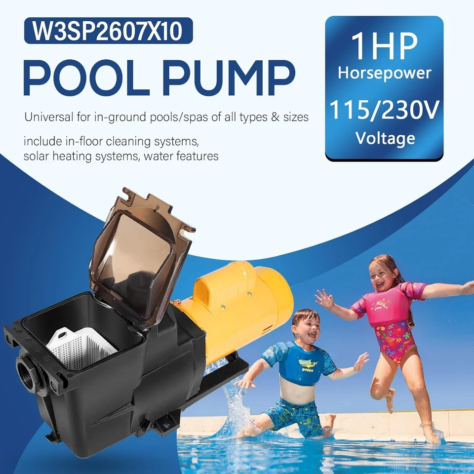 SP2607X10 for Hayward Super Pump W3SP2607X10 1HP Single Speed Pool Pump 115/230V - Image 2 of 4