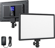 19.5W LED Video Soft Light Panel, 650Lux/M Camera Panel Light Built-In 8000Mah B