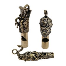 Dragon Elephant Whistles Pendant Emergency Survival Whistle Vintage Brass 