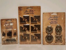 Tim Holtz Idea-ology Metal Embellishments Lot - CORNERS, FAUCET KNOBS, HARDWARE