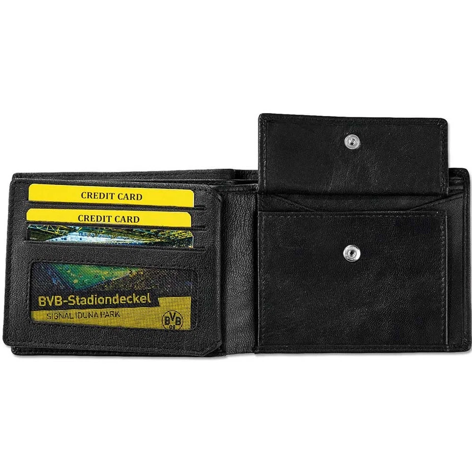 BVB Geldbörse Borussia Dortmund Portemonnaie Geldbeutel Logo schwarz Fanartikel - Bild 3 von 4