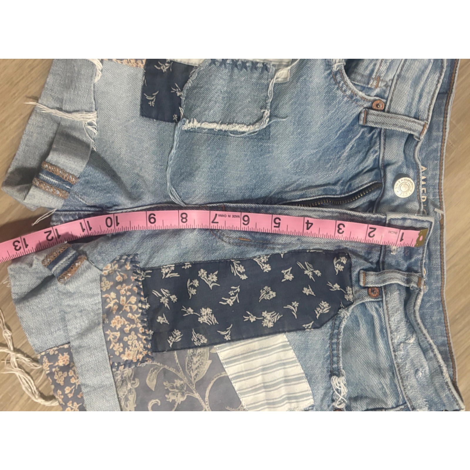 American Eagle Denim Shorts Patchwork Distressed … - image 8
