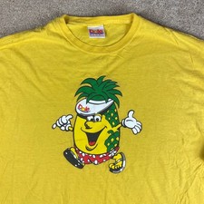 Dole Plantation Hawaii Hug A Pineapple Graphic T-Shirt Yellow Mens XL Souvenir