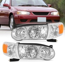 Headlight Assembly Compatible with 2001 2002 Toyota Corolla Replacement Headlam