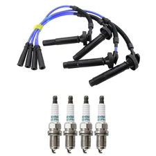 NGK Wire Set & Denso 4 Double Iridium Spark Plugs Kit for Forester Outback H4 NA