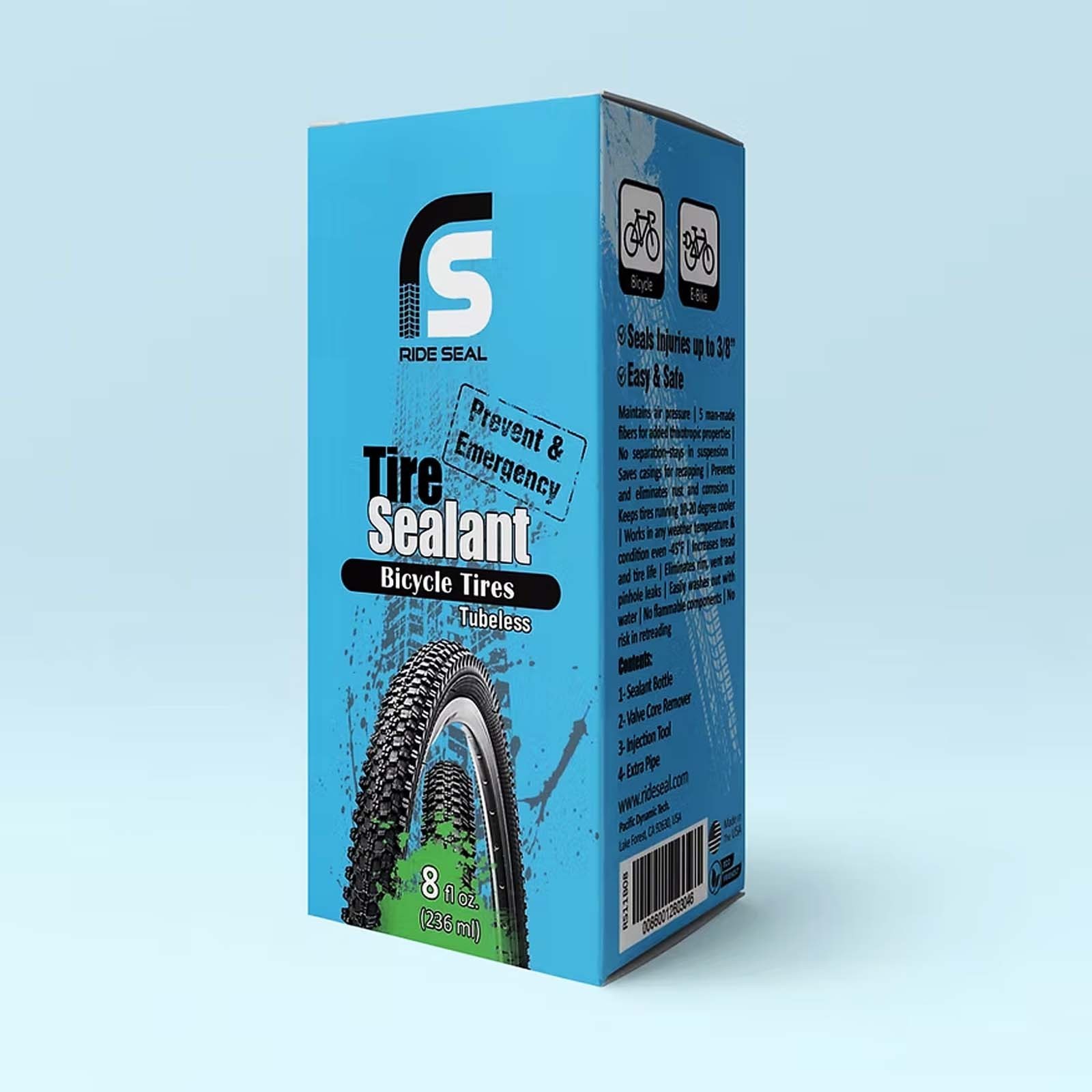Ride Seal Bicycle E-Bike Tubeless Tire Sealant 8oz Prevent & Emergency Anti Flat