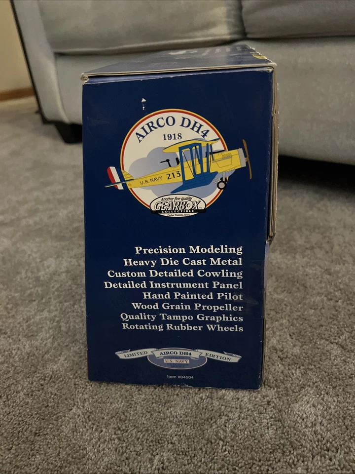 Gearbox Collectibles 1:47 US Navy 1918 Airco DH4 Diecast Ltd Edition 04504 - Image 3 of 4