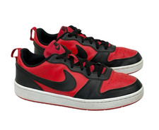 Nike Court Borough Low Recraft Black University Red Sneakers Size 7Y