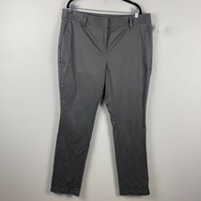 Lands End Mid Rise Straight Leg Pants Womens 18 Gray