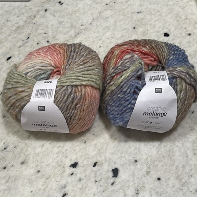 Rico Creative Melange Chunky Knitting and Crochet Yarn Wool #37 8920 Lot Of 2