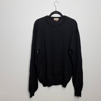 Mark Shale Men's Wool Crewneck Sweater VTG True Navy Black 24 P2P