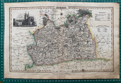 1830 Original Pigot & Co. Map: Surrey - Picture 2 of 4