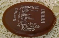 STRASBURG HIGH SCHOOL COIN PURSE 1972 FOOTBALL SCHEDULE 1ST NTL BANK QUIKOIN.