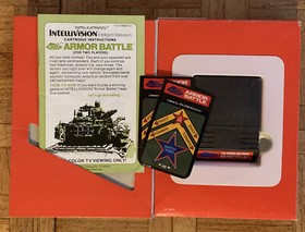 Intellivision Armor Battle In Box W/ Cartridge instructions and 2 Overlays