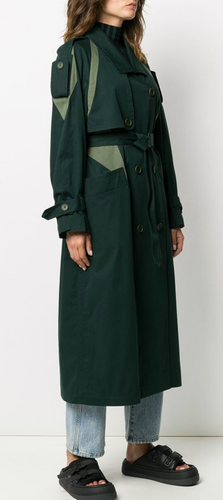 KENZO Bi-Colour Belted Long Trench Coat Trenchcoat Pine Mantel Jacke Jacket M - Bild 8 von 12