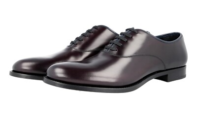 Prada Cordovan Dress Shoes size M5/W6.5 PRADA Leather Oxford Polished Dress Shoes Burgundy Cordovan  main image 3