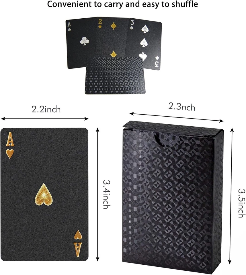 Black Diamond Professional Plastic Waterproof Playing Card Decks Poker Game Card - Image 2 of 4