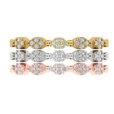 0.3 ctw Zirconia Diamond Women's Wedding Band  Stackable 14K 2-Tone Gold Ring