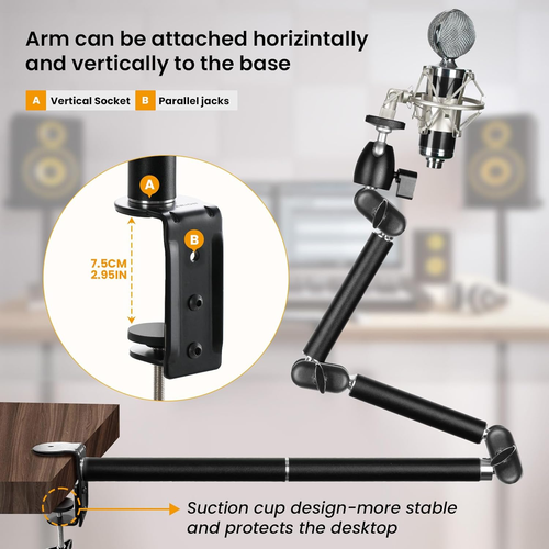 TARION Desk Camera Mount Stand Heavy Duty Articulated Camera Arm Articulating Ta - 第 4/12 張圖片