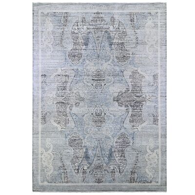 10'3'' x 14'3'' Silk and Wool Paisley and Erased Mughal Inspired Design Rug R66392
