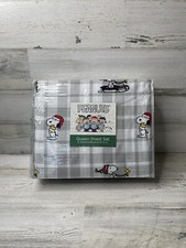 Berkshire Peanuts Snoopy Woodstock Sledding QUEEN Christmas Bedsheet Set NWT 