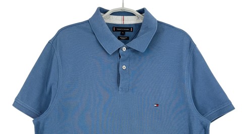 Polo Tommy Hilfiger uomo casual regular fit blu taglia XL - Foto 3 di 7