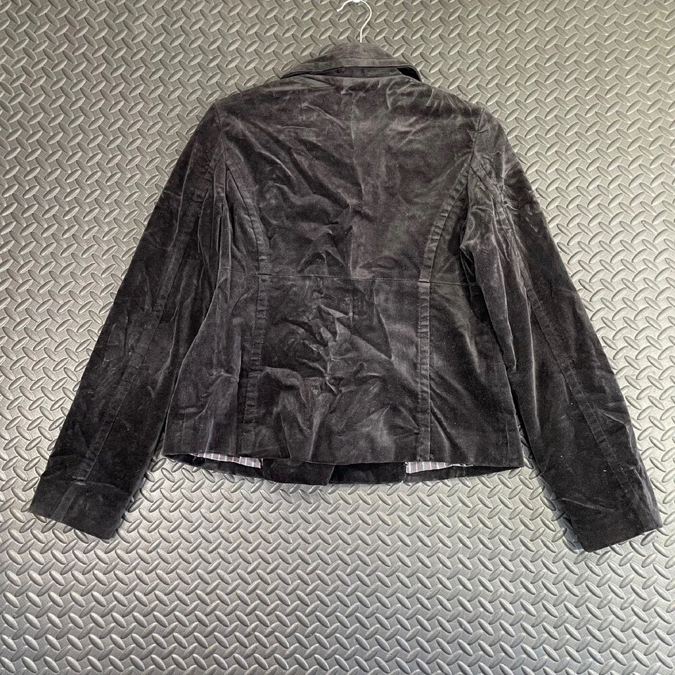 Chaqueta Blazer Vintage Antigua Azul Marino Negra Gamuza Flexible Doble Pecho Para Mujer Pequeña Foto 2 de 4