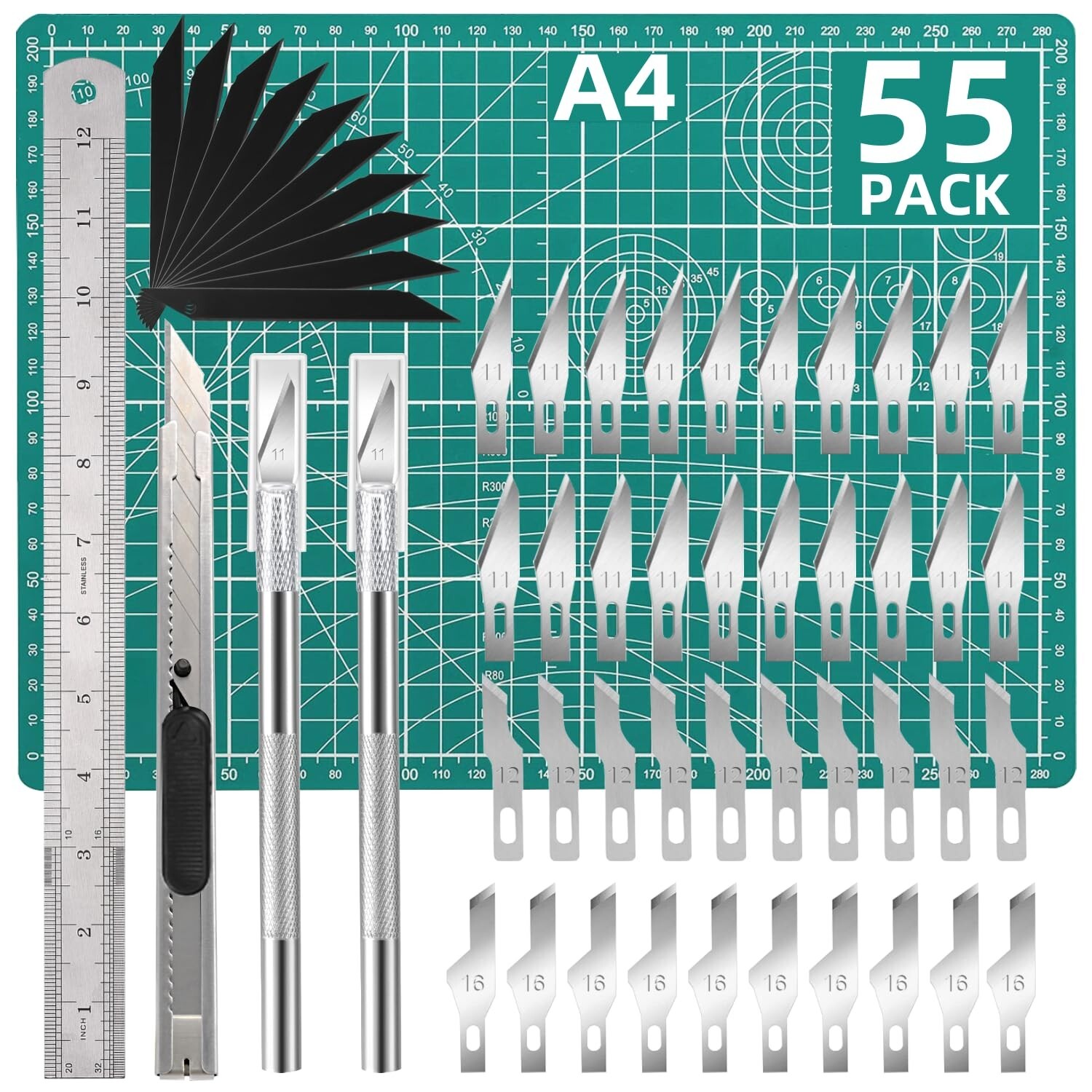 Precision Exacto Knife Set with 55 PCS Craft Cutting Mat Kit Fast Shipping-image