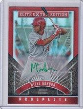 2015 Panini Elite Extra Edition Prospects Green Ink /10 Miles Gordon #116 Auto