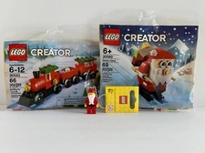 LEGO Christmas Train and Santa Polybag Keychain Pack  *BRAND NEW*