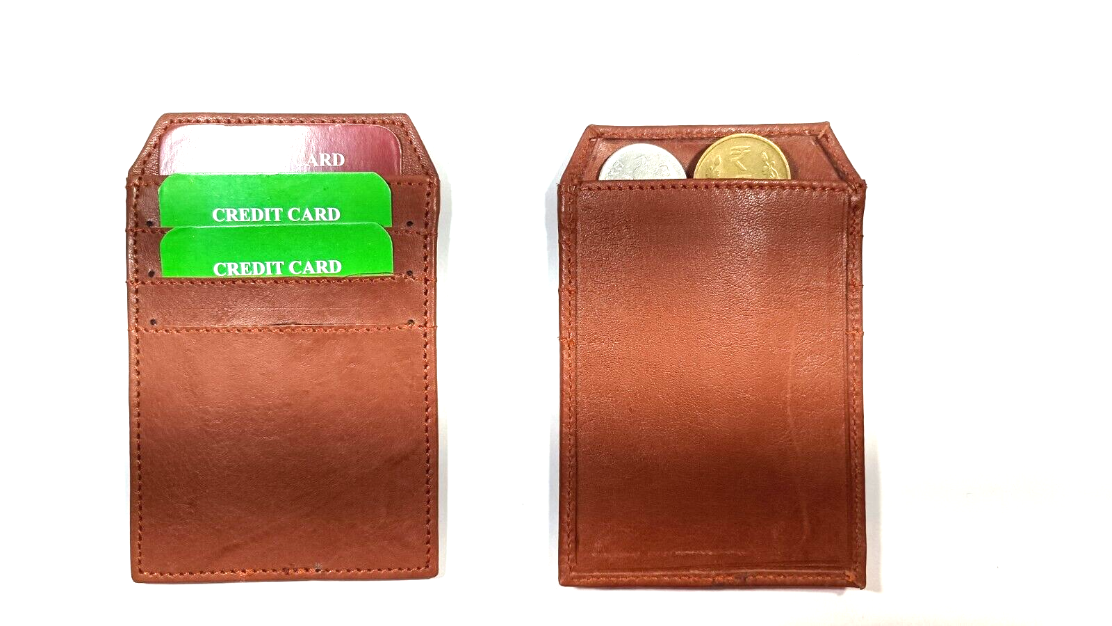 Men's Genuine Leather Bifold Wallet with 13 Card Slots & Pouch